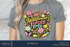 Wildflower Energy Only PNG, Watercolor Floral Design with Bu Product Image 5