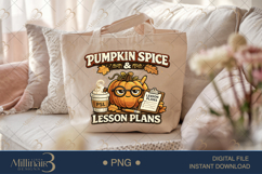 Pumpkin Spice And Lesson Plans PNG, Cute Fall Teacher Design Product Image 5