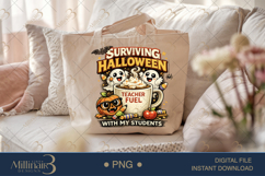 Surviving Halloween With My Students PNG, Funny Teacher Fuel Product Image 5