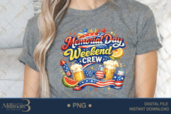 Memorial Day Weekend Crew PNG, Patriotic Party Sublimation Product Image 5