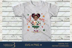 Am Black History Girl PNG for Kids, Black History Month Shir Product Image 5