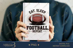 Eat Sleep Football Repeat PNG | Game Day Clipart for Sublima Product Image 5