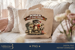 Sober and Still Feral PNG, Funny Raccoon Digital Design, No Product Image 5