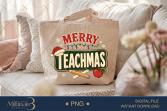 Merry Teachmas PNG, Funny Teacher Christmas PNG, Festive Cla Product Image 5