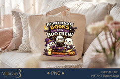 My Weekend Is Books and Boo Crew PNG, Cute Halloween Book Product Image 5