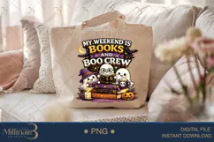 My Weekend Is Books and Boo Crew PNG, Cute Halloween Book Product Image 5