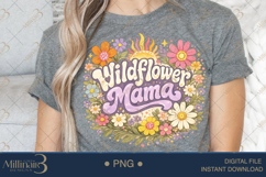 Wildflower Mama PNG, Watercolor Floral Boho Design with Sun, Product Image 5