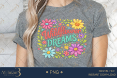 Wildflower Dreams PNG Watercolor Floral Design, Retro Boho Product Image 5