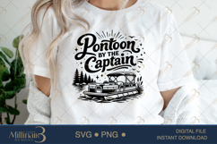 Pontoon Captain SVG PNG, Funny Lake Boat Shirt Design, Summe Product Image 5
