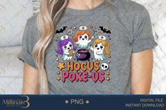 Hocus Poke Us Nurse PNG |Funny Witchy Halloween Sublimation Product Image 5