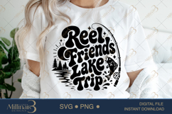Reel Friends Lake Trip SVG PNG, Funny Fishing Friends Shirt Product Image 5