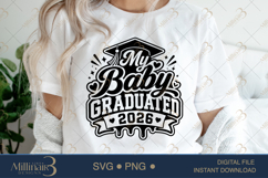 My Baby Graduated 2026 SVG PNG, Proud Mom Graduation Design, Product Image 5
