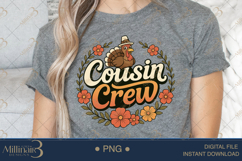 Cousin Crew Thanksgiving PNG |Fun Fall Shirt Design Product Image 5