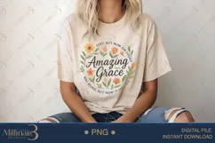 Amazing Grace Floral Christian PNG |Christian Floral Hymn De Product Image 5