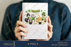 Lucky Cats St Patricks Day PNG, Cute Shamrock Cat Clipart Wi Product Image 5