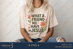 Retro Friend in Jesus PNG |Christian Floral PNG Product Image 5