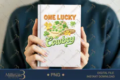 One Lucky Cowboy PNG, St Patricks Day Cowboy Hat With Shamro Product Image 5