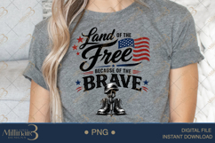 Land of the Free Because of the Brave PNG, Patriotic Militar Product Image 3
