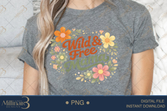 Wild Free Mama PNG, Boho Floral Mom Quote Design, Retro Wild Product Image 5