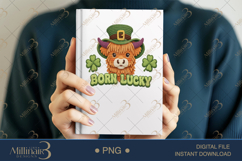 Born Lucky Highland Cow PNG, St Patrick Day Cow Clipart, Product Image 5