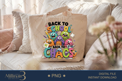 Back to School Back to Chaos PNG, Funny Teacher Back to Scho Product Image 5
