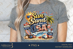 Sun Sand and the USA PNG, Patriotic Beach Summer Sublimation Product Image 5