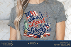 Sweet Land of Liberty PNG, Patriotic Statue of Liberty Subli Product Image 5
