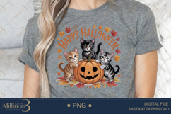 Cat Halloween Pumpkin Sublimation PNG | Happy Halloween Product Image 5