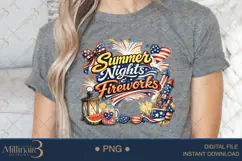 Summer Nights and Fireworks PNG, Patriotic Summer Sublimatio Product Image 5