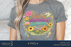 Living My Wildflower Summer PNG, Watercolor Floral Wreath Product Image 5