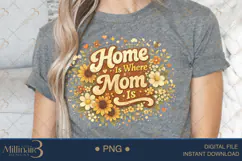 Home Is Where Mom Is PNG, Watercolor Sunflower Floral Design Product Image 5