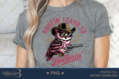 Hootin&#039; Leads to Hollerin&#039; PNG Western Owl Clipart with Gun Product Image 5