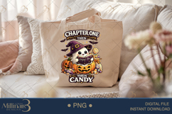 Chapter One Then Candy PNG, Cute Halloween Reading Ghost Des Product Image 5