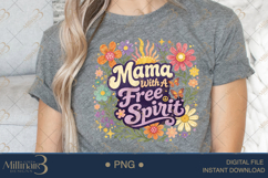 Mama With A Free Spirit PNG, Retro Floral Mom Design, Boho B Product Image 5