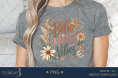 Boho Mama Vibes PNG, Neutral Floral Mom Design, Sun Moon Boh Product Image 5