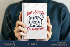 Anti-Social Cat Mom Club PNG | Grumpy Cat Clipart Product Image 5