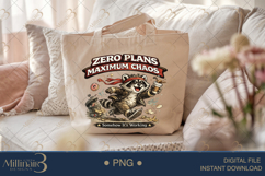 Zero Plans Maximum Chaos PNG, Funny Raccoon Digital Design, Product Image 5