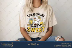 Life Is Short Make It Sweet PNG | Cute Summer Goose Clipart Product Image 4