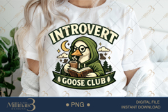 Introvert Goose Club PNG, Funny Book Lover Goose Sublimation Product Image 6