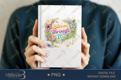 Bloom Through It PNG Watercolor Floral Wreath Design, Boho C Product Image 6