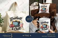 Football and Chill PNG | Game Night Digital Clipart | Game Product Image 6