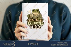 Socially Exhausted Frog PNG, Funny Introvert Coffee Lover Su Product Image 6