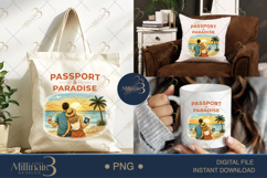 Passport And Paradise PNG Romantic Beach Couple Travel Desig Product Image 6