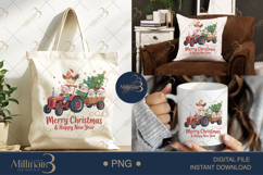 Country Farm Christmas Tractor PNG | Cute Pig Sheep &amp; Chicke Product Image 6