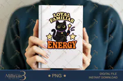 Loyal Familiar Energy PNG, Witchy Cat Halloween Design, Blac Product Image 6