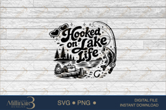 Hooked on Lake Life SVG PNG, Fishing Lake Shirt Design, Funn Product Image 6