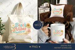 Beach Vibes PNG, Summer Coastal Quote ,Crochet Style Beach Product Image 6