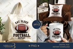 Eat Sleep Football Repeat PNG | Game Day Clipart for Sublima Product Image 6