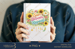 Sun Bloom Repeat PNG Watercolor Sunflower Floral Design, Boh Product Image 6