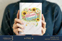 Sun Bloom Repeat PNG Watercolor Sunflower Floral Design, Boh Product Image 6